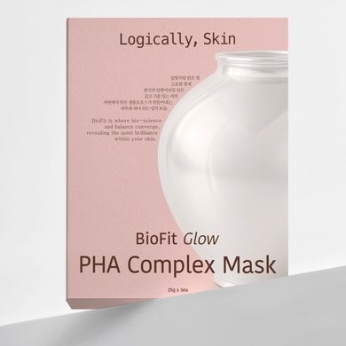 Набор увлажняющих масок с PHA-кислотой для обновления и сияния кожи Logically, Skin BioFit Glow PHA Complex Mask, 3 шт * 25 г на KRKR.COM.UA