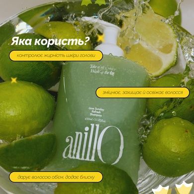 Уцінка Освіжаючий шампунь для волосся ANILLO Lime Sunday Refresh Shampoo, 450 мл на KRKR.COM.UA