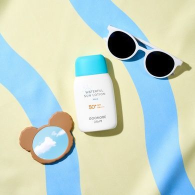 Уцінка Дитячий сонцезахисний лосьйон SPF50+ PA++++ GOONGBE Waterful Sun Lotion Mild, 80 г на KRKR.COM.UA