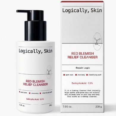 Очищающий гель для проблемной кожи с салициловой кислотой Logically, Skin Red Blemish Relief Cleanser, 200 г на KRKR.COM.UA