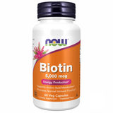 Біотин 5000 мкг NOW Foods Biotin 5000mcg, 60 шт на KRKR.COM.UA