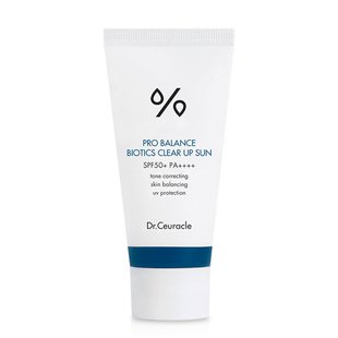 Солнцезащитный осветляющий крем с пробиотиками Dr. Ceuracle Pro Balance Biotics Clear Up Sun SPF 50+ PA++++, 50 мл Купить в Украине