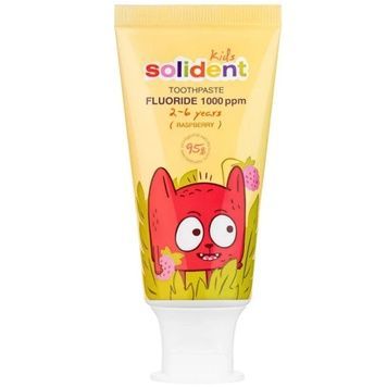 Детская зубная паста с фтором Solident Kids Toothpaste Fluoride Raspberry, 50 мл на KRKR.COM.UA