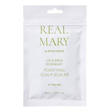 Очищающая маска для кожи головы с морской солью Rated Green Real Mary Cold Brewed Rosemary Purifyng Scalp Scaler, 50 мл, Миниатюра Купить в Украине