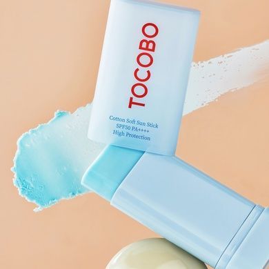 Матирующий солнцезащитный стик с экстрактом хлопка TOCOBO Cotton Soft Sun Stick SPF50+ PA++++, 19 г на KRKR.COM.UA
