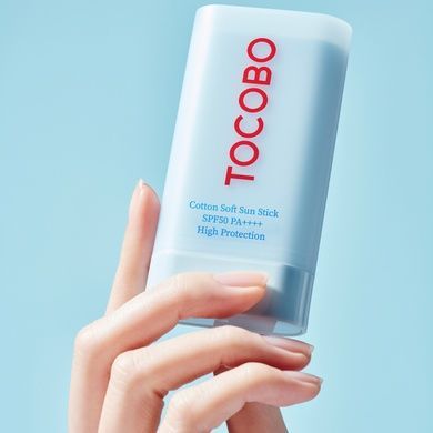 Матирующий солнцезащитный стик с экстрактом хлопка TOCOBO Cotton Soft Sun Stick SPF50+ PA++++, 19 г на KRKR.COM.UA
