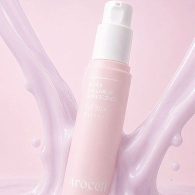 Сонцезахисна есенція для обличчя з колагеном SPF50+ PA++++ Arocell Super Collagen Sun Essence, 30 мл на KRKR.COM.UA