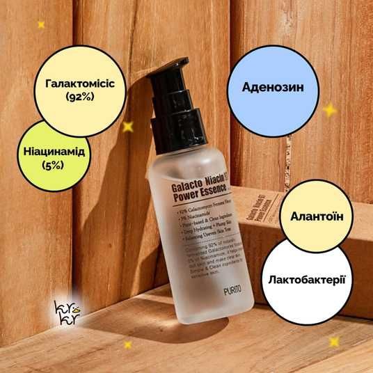NITCHI バイオピュアエッセンス 100ml Purito Galacto Niacin 97 Power Essence, 60 мл❤️купити у Львові