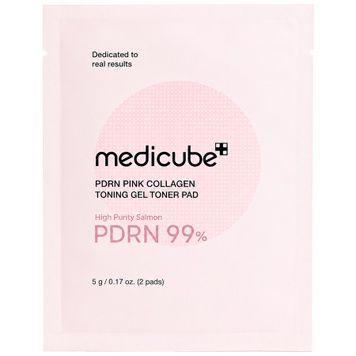 Тонер-педи для зволоження та вирівнювання тону з PDRN Medicube PDRN Pink Collagen Toning Gel Pad, 2 шт на KRKR.COM.UA