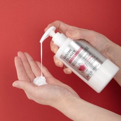 Лосьйон для зміцнення шкіри з екзосомами та колагеном APLB Exosome Collagen EX Body Lotion, 300 мл на KRKR.COM.UA