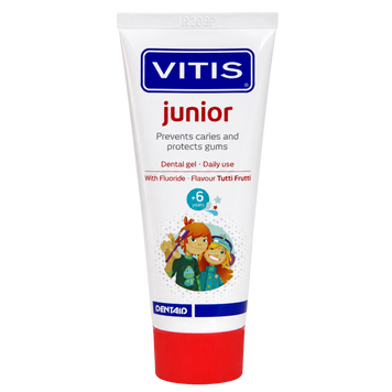 Зубна паста-гель для дітей від 6 років Dentaid Vitis Junior, 75 мл на KRKR.COM.UA
