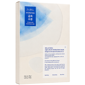 Увлажняющая тканевая маска с азуленом Dr. Althea Aqua Blue Hydration Mask, 4 шт * 28 г на KRKR.COM.UA