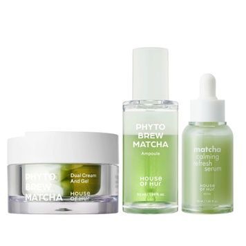 2+1 Набор "Интенсивное увлажнение с матча" House of Hur Phyto Brew Ampoule & Cream Gel + Serum на KRKR.COM.UA
