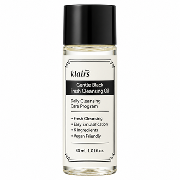 Гидрофильное масло Dear Klairs Gentle Black Fresh Cleansing Oil, 30 мл, Миниатюра на KRKR.COM.UA