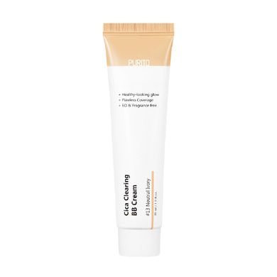 BB-крем для чувствительной кожи с центелой #13 нейтральный подтон Purito SEOUL Cica Clearing BB Cream #13 Neutral Ivory, 30 мл Купить в Украине