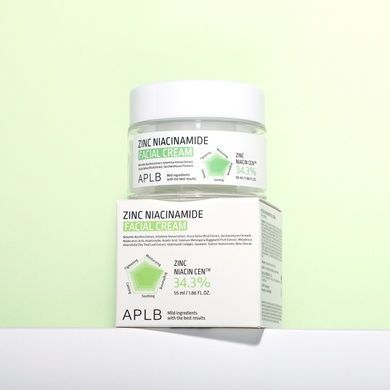 Крем для проблемної шкіри обличчя з цинком і ніацинамідом APLB Zinc Niacinamide Facial Cream, 55 мл на KRKR.COM.UA