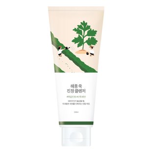 Заспокійлива очищуюча пінка з морським полином ROUND LAB Mugwort Calming Cleanser, 150 мл Купити в Україні