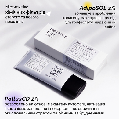 Уценка Увлажняющий солнцезащитный флюид для лица Logically Skin Hydro Multi-Shield Sun Essence SPF30/PA++++, 40 г Купить в Украине