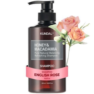 Натуральный парфюмированный шампунь KUNDAL Honey & Macadamia Nature Shampoo English Rose, 500 мл на KRKR.COM.UA