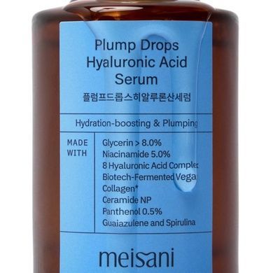 Сыворотка с гиалуроновой кислотой Meisani PLUMP DROPS HYALURONIC ACID SERUM, 30 мл на KRKR.COM.UA