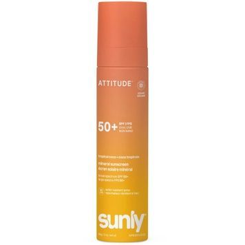 Мінеральний сонцезахисний спрей для обличчя та тіла "Кокос" Attitude Lightweight Mineral Lotion SPF50 Tropical Coco, 75 мл на KRKR.COM.UA