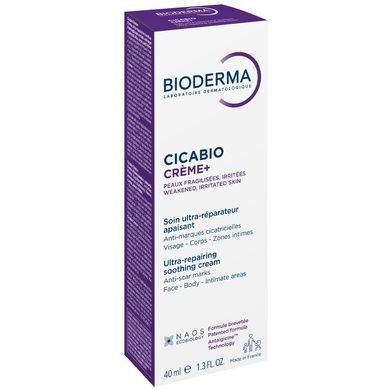 Ультравідновлювальний заспокійливий крем Bioderma Cicabio Creme+ Ultra-Repairing Soothing Cream, 40 мл на KRKR.COM.UA