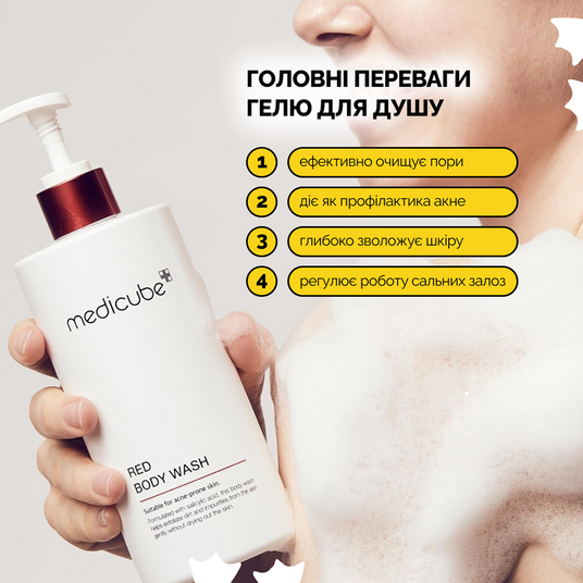 Протизапальний гель для душу з кислотами Medicube Red Acne Body