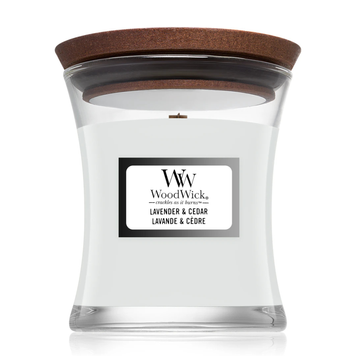 Ароматическая свеча с ароматом кипариса, перца и лимона Woodwick Lavender & Cedar, 85 г на KRKR.COM.UA