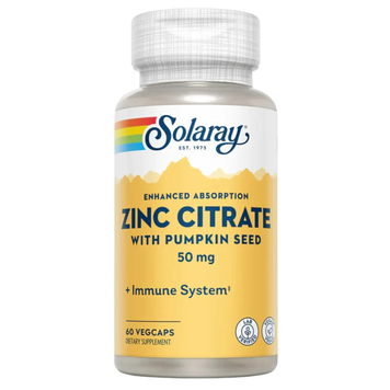 Цинк цитрат 50 мг Solaray Zinc Citrate 50mg, 60 шт на KRKR.COM.UA