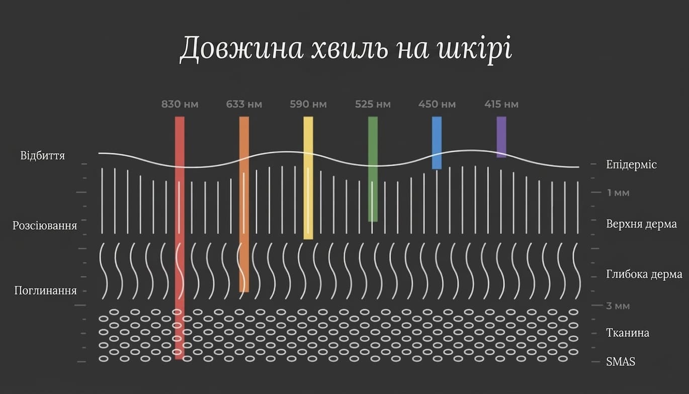 Наука LED-терапії — довжини хвиль та їх вплив на шкіру